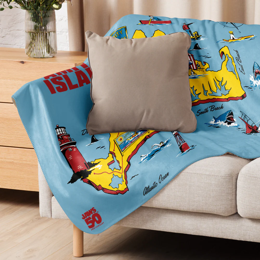 Jaws 50th Anniversary Amity Island Sherpa Blanket - Image 6