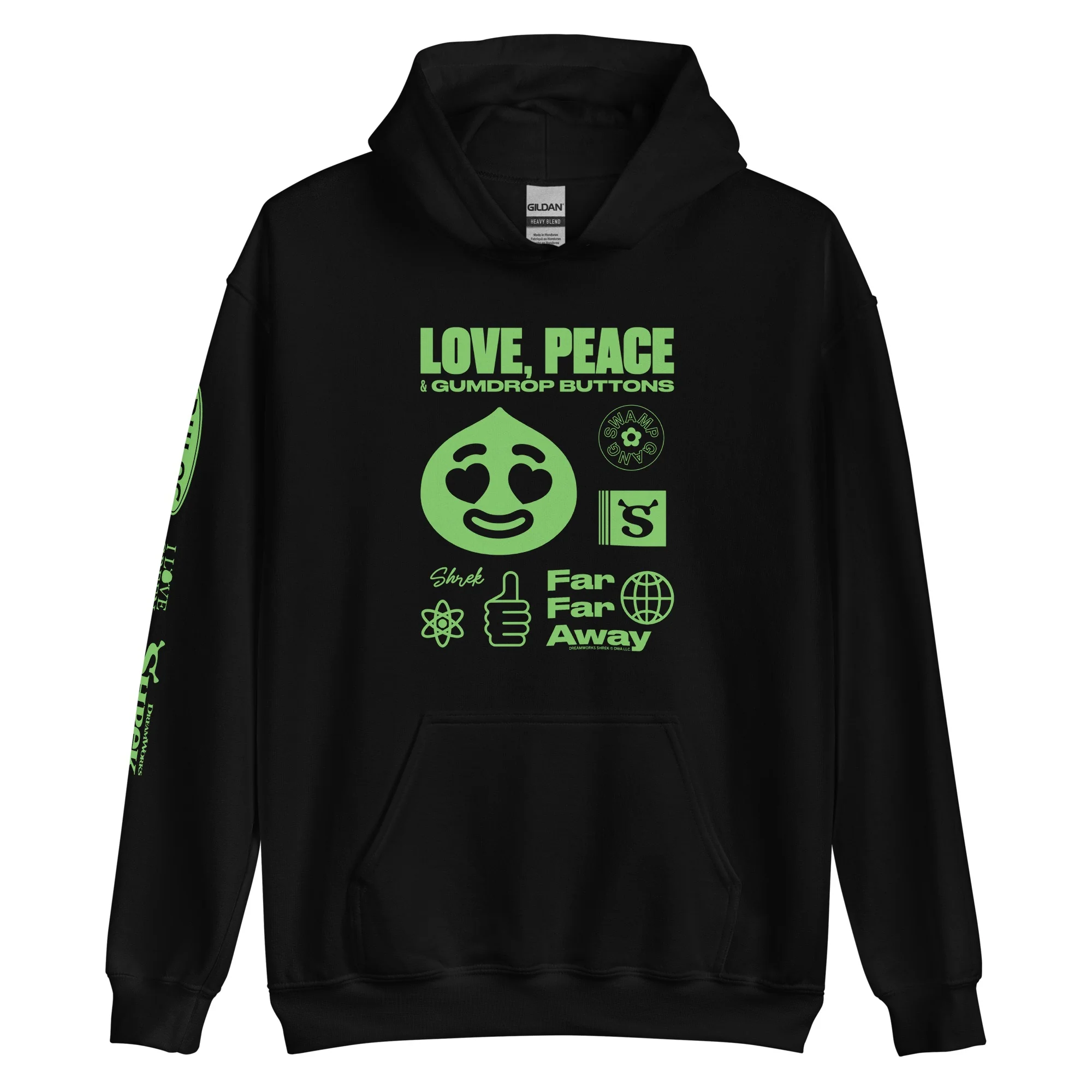 Shrek Love, Peace & Gumdrop Buttons Hoodie - Image 4